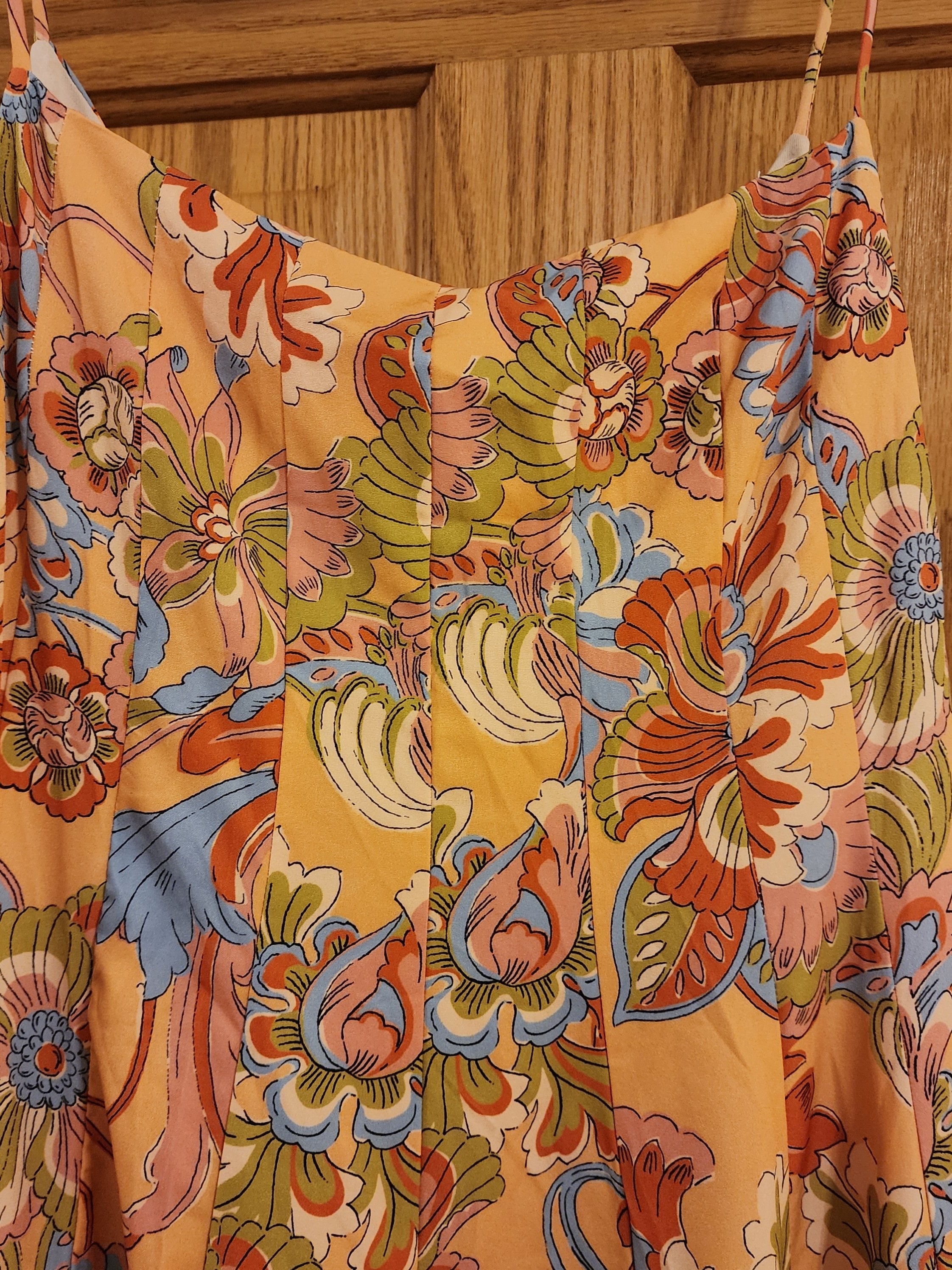 Spaghetti-Strap Maxi Dress In Mustard Floral — image 2 of 5